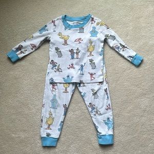 Pottery Barn Kids Sesame Street Organic Cotton Pajamas 3T unisex